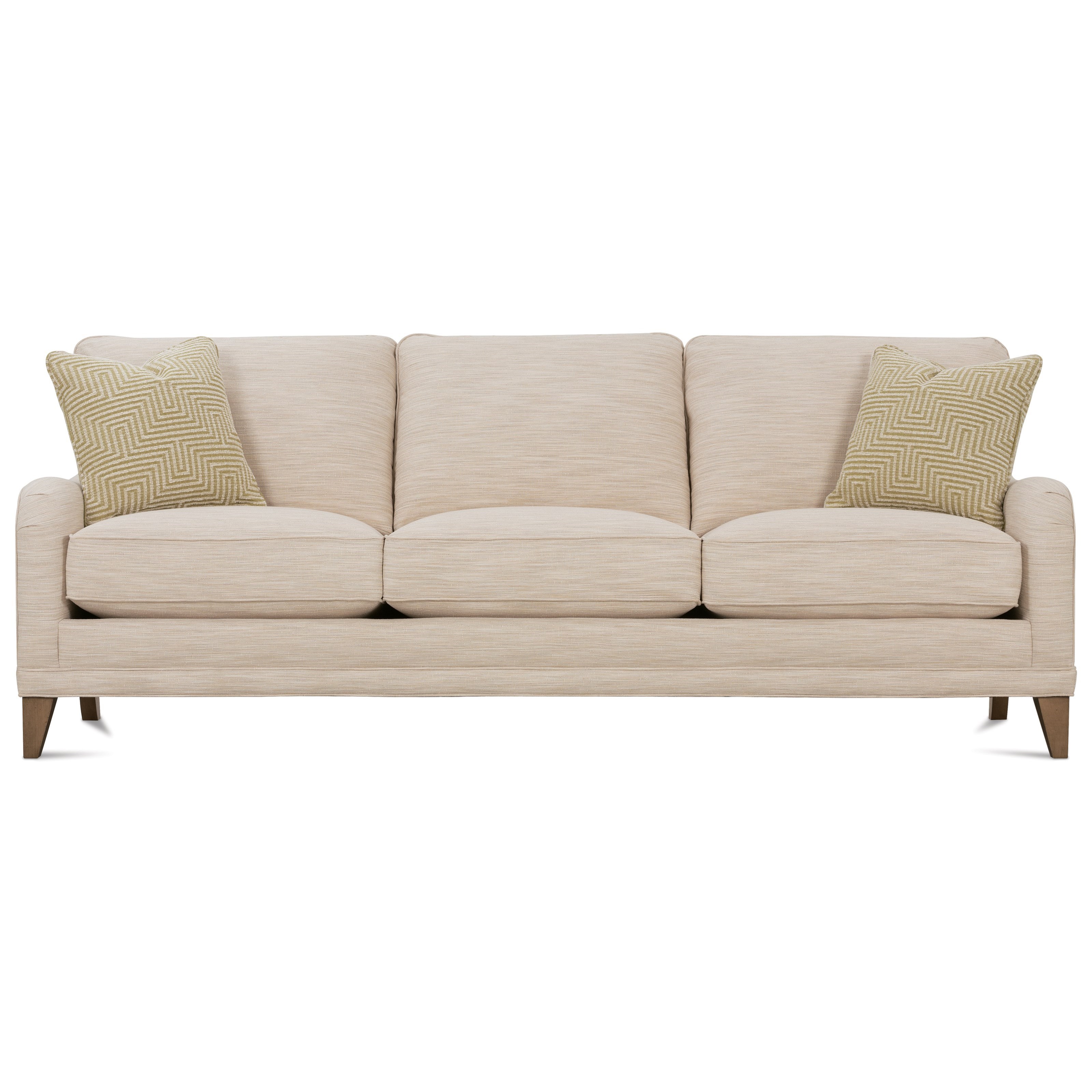 Rowe My Style II Customizable Sofa with English Arms, Shaped Legs and
